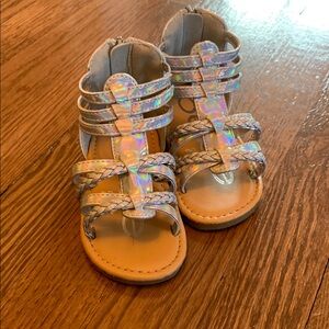 Bebe girls sandals - silver metallic, size 7
